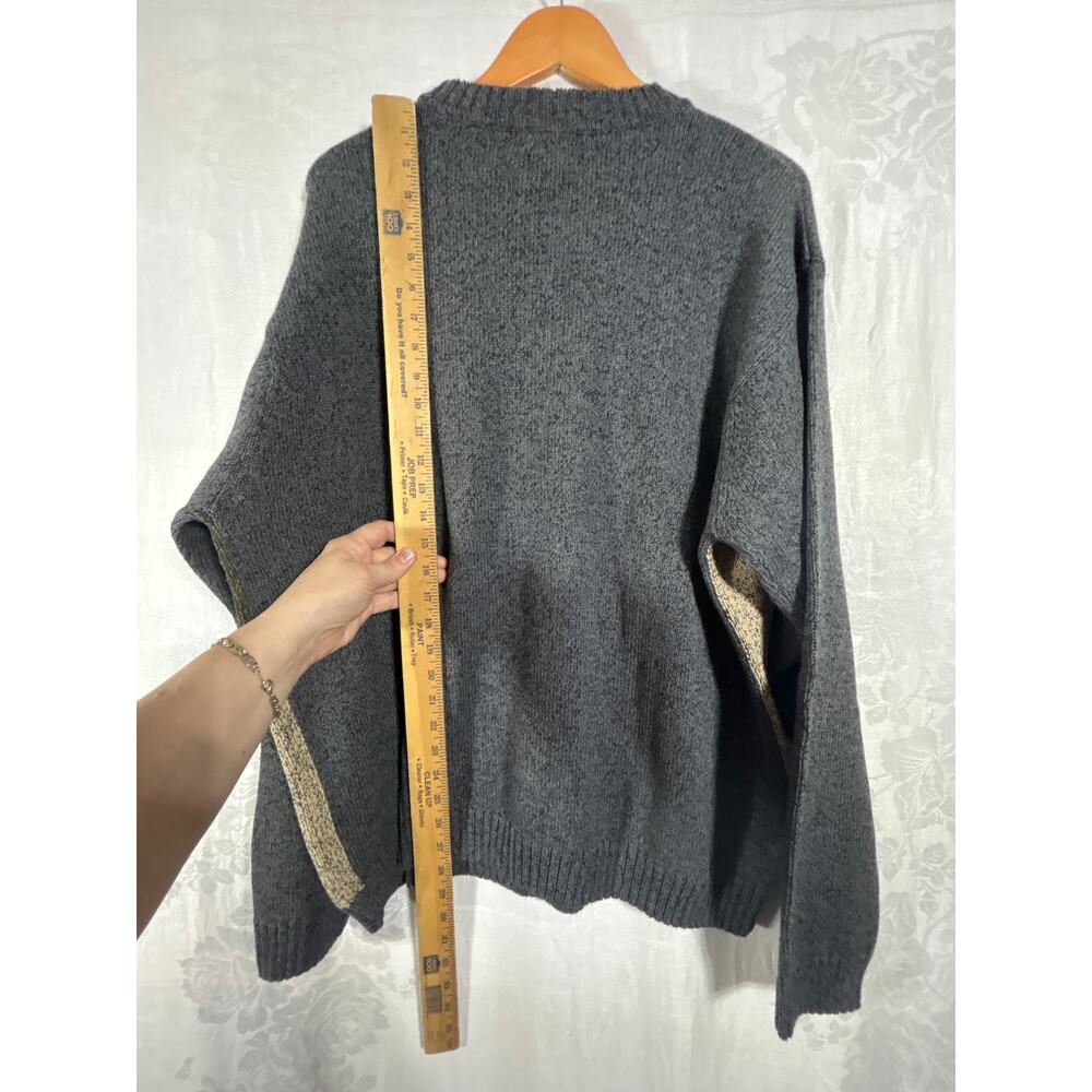 Vintage Sweater XL Gray Geometric Crew Neck Australia Cotton Dockers - Picture 9 of 9